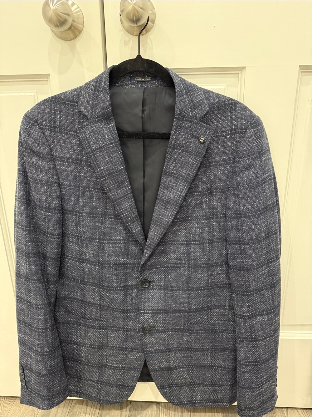 Blue Windowpane Sport Coat - Classic Two-Button Blazer